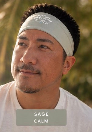 Namaste aloha au - Large, Elastic band Headband Sage